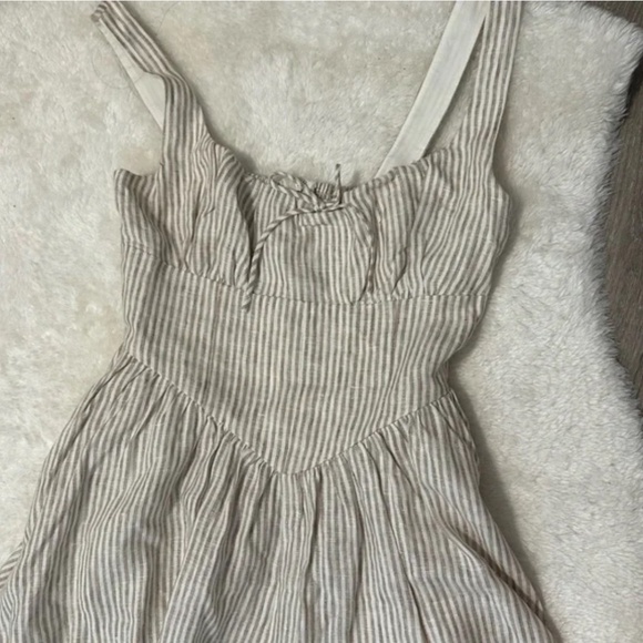 Reformation Size 4 Balia Midi Dress Sandy Stripes - Picture 4 of 11